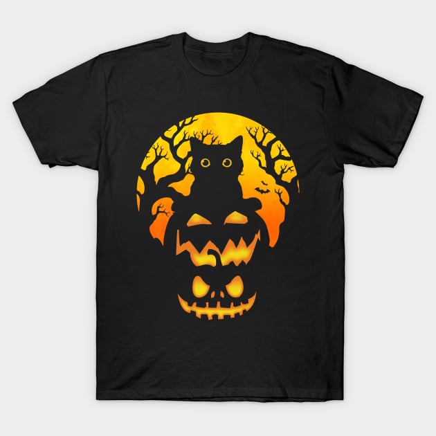 Spooky cat T-Shirt by clingcling